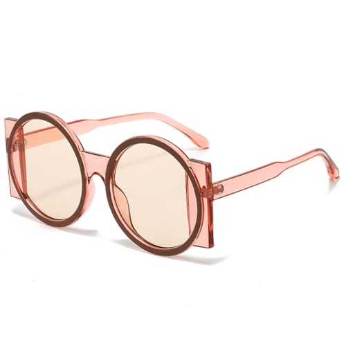 SPOAVGYZ Oversized Round Sunglasses for Women Contrast Color UV400 Retro Sunglasses for Men Gradient von SPOAVGYZ
