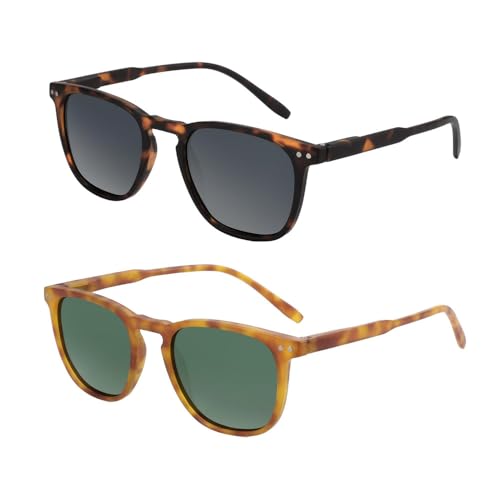 SPOAVGYZ Polarized Sunglasses for Men and Women Vintage Frame UV Protection Driving Sunglasses Pack of 2,C10 2pcs SPOAVGYZ Polarized Sunglasses for Men and Women Vintage Frame UV Protection Driving Sunglasses Pack of 2,C10 2pcs von SPOAVGYZ