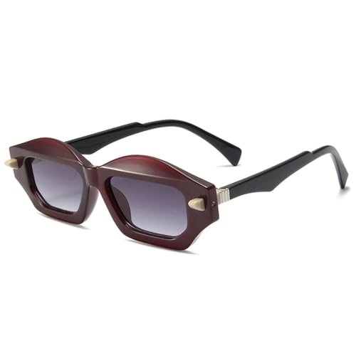 SPOAVGYZ Polygon Double Color Sunglasses for Women Retro Men Studded Gradient SPOAVGYZ Polygon Double Color Sunglasses for Women Retro Men Studded Gradient von SPOAVGYZ