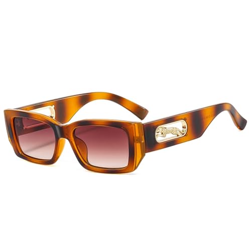 SPOAVGYZ Rectangular Sunglasses Women Men PC Gradient Lens Frame Leopard Decorate Sunglasses UV400 von SPOAVGYZ