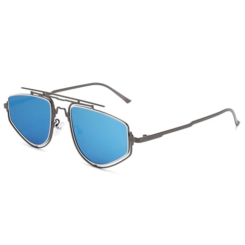 SPOAVGYZ Retro Double Bridge Metal Frame Men's Sunglasses with Colour Gradient Mirror UV400 Protection Outdoor Sunglasses SPOAVGYZ Retro Double Bridge Metal Frame Men's Sunglasses with Colour Gradient Mirror UV400 Protection Outdoor Sunglasses von SPOAVGYZ
