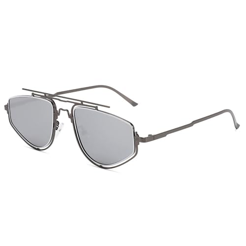 SPOAVGYZ Retro Double Bridge Metal Frame Men's Sunglasses with Colour Gradient Mirror UV400 Protection Outdoor Sunglasses SPOAVGYZ Retro Double Bridge Metal Frame Men's Sunglasses with Colour Gradient Mirror UV400 Protection Outdoor Sunglasses von SPOAVGYZ