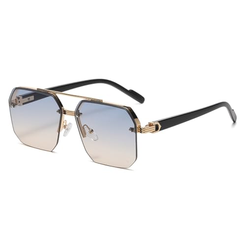 SPOAVGYZ Retro Oversized Double Bar Sunglasses with Polygon Metal Frame for Men Fashion Gradient Lenses UV400 Protection Trendy Sunglasses for Women SPOAVGYZ Retro Oversized Double Bar Sunglasses with Polygon Metal Frame for Men Fashion Gradient Lenses UV400 Protection Trendy Sunglasses for Women von SPOAVGYZ