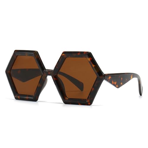 SPOAVGYZ Retro Polygon Sunglasses Women's Colour Gradient UV400 Fashion Men's Double Colour Trend Sunglasses,Leopard Tea SPOAVGYZ Retro Polygon Sunglasses Women's Colour Gradient UV400 Fashion Men's Double Colour Trend Sunglasses,Leopard Tea von SPOAVGYZ