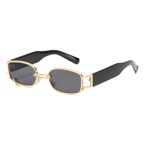 SPOAVGYZ Retro Rechteck Sonnenbrille Frauen Mode Punk Metall Ring Brillen Schattierungen UV400 Männer Sonnenbrille,Goldenes Grau SPOAVGYZ Retro Rechteck Sonnenbrille Frauen Mode Punk Metall Ring Brillen Schattierungen UV400 Männer Sonnenbrille,Goldenes Grau von SPOAVGYZ