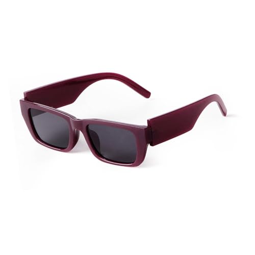 SPOAVGYZ Retro Rectangular Sunglasses with Yellow Lenses for Men and Women, Square Sunglasses with Wide Temples and Vintage Trend von SPOAVGYZ