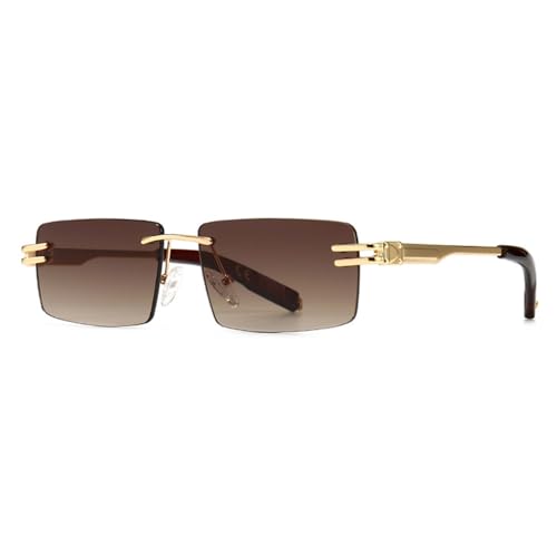 SPOAVGYZ Retro Rectangular sunglasses Rimless Male Gold Metal Female Square sunglasses Men No frame Uv400 SPOAVGYZ Retro Rectangular sunglasses Rimless Male Gold Metal Female Square sunglasses Men No frame Uv400 von SPOAVGYZ