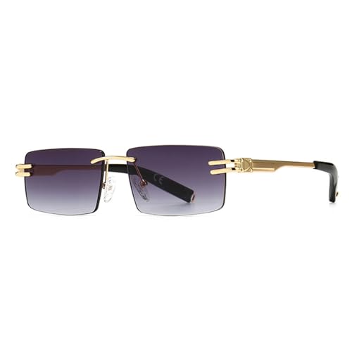 SPOAVGYZ Retro Rectangular sunglasses Rimless Male Gold Metal Female Square sunglasses Men No frame Uv400 SPOAVGYZ Retro Rectangular sunglasses Rimless Male Gold Metal Female Square sunglasses Men No frame Uv400 von SPOAVGYZ