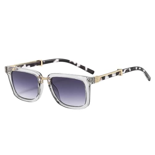 SPOAVGYZ Retro Square Men's Double Colour Sunglasses UV400 Gradient Grey Tones Women's Punk Sunglasses SPOAVGYZ Retro Square Men's Double Colour Sunglasses UV400 Gradient Grey Tones Women's Punk Sunglasses von SPOAVGYZ