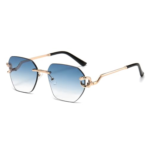 SPOAVGYZ Retro Sunglasses Irregular Frameless Leopard Print Mirrored Metal Legs Personalized Trendy Versatile Fashion Glasses SPOAVGYZ Retro Sunglasses Irregular Frameless Leopard Print Mirrored Metal Legs Personalized Trendy Versatile Fashion Glasses von SPOAVGYZ