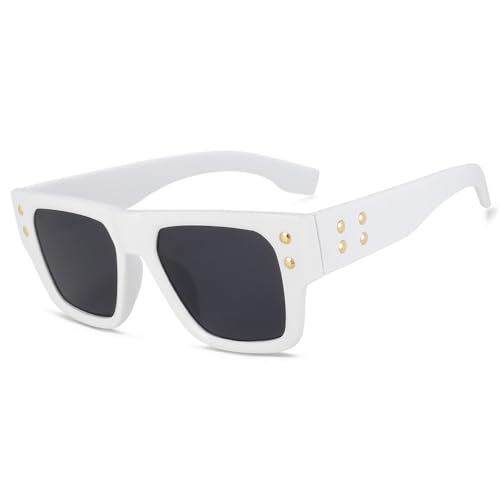 SPOAVGYZ Retro Sunglasses Oversized Studs UV400,Weiß SPOAVGYZ Retro Sunglasses Oversized Studs UV400,Weiß von SPOAVGYZ