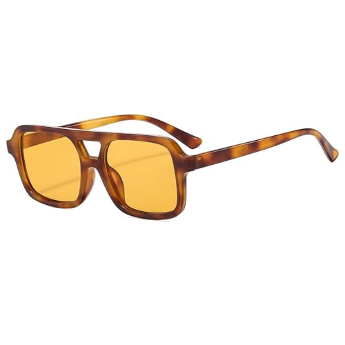 SPOAVGYZ Retro Sunglasses Women Men Sunglasses Double Bridge Vintage Glasses with UV400 Protection,Demi Yellow SPOAVGYZ Retro Sunglasses Women Men Sunglasses Double Bridge Vintage Glasses with UV400 Protection,Demi Yellow von SPOAVGYZ