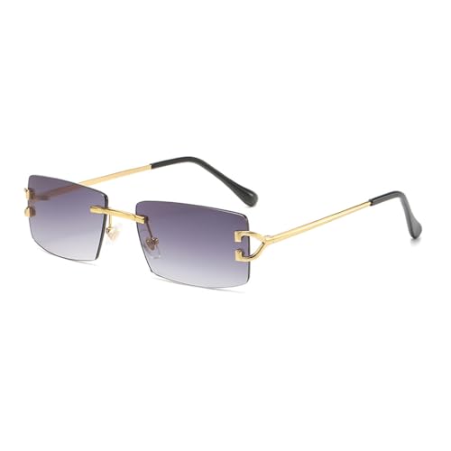 SPOAVGYZ Rimless Metal Sunglasses for Men UV400 Square Sunglasses for Women Male Without Frame,Gold mit Grau SPOAVGYZ Rimless Metal Sunglasses for Men UV400 Square Sunglasses for Women Male Without Frame,Gold mit Grau von SPOAVGYZ