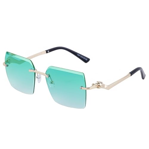 SPOAVGYZ Rimless Square Sunglasses for Men Oversized Frameless Sunglasses for Women Vintage Glasses with Large Frame,C6 Golden Green SPOAVGYZ Rimless Square Sunglasses for Men Oversized Frameless Sunglasses for Women Vintage Glasses with Large Frame,C6 Golden Green von SPOAVGYZ
