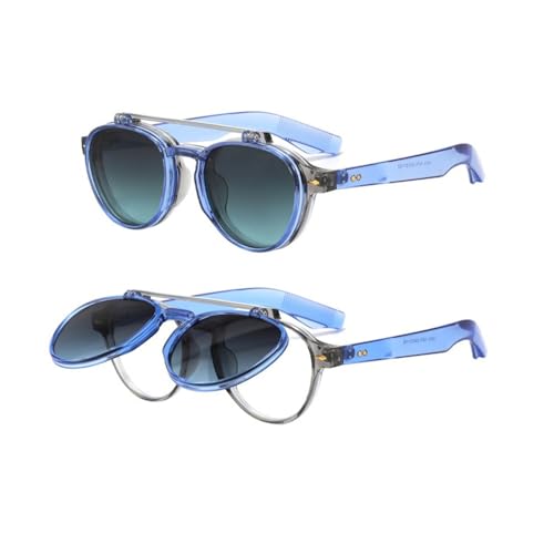 SPOAVGYZ Round Flip Top Sunglasses for Men and Women, Retro Punk Sunglasses with Gradient Color and UV400 Protection SPOAVGYZ Round Flip Top Sunglasses for Men and Women, Retro Punk Sunglasses with Gradient Color and UV400 Protection von SPOAVGYZ