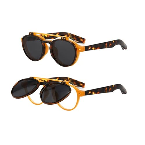 SPOAVGYZ Round Flip Top Sunglasses for Men and Women, Retro Punk Sunglasses with Gradient Color and UV400 Protection SPOAVGYZ Round Flip Top Sunglasses for Men and Women, Retro Punk Sunglasses with Gradient Color and UV400 Protection von SPOAVGYZ
