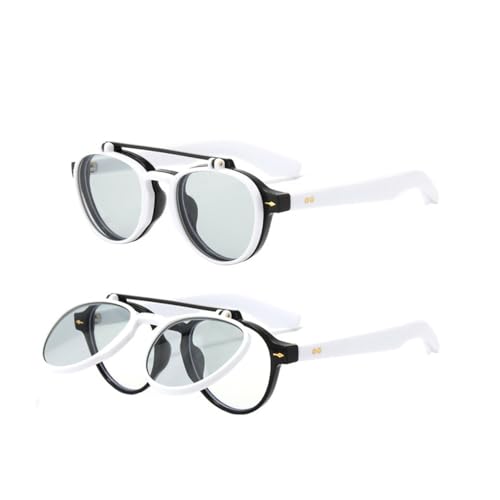 SPOAVGYZ Round Flip Top Sunglasses for Men and Women, Retro Punk Sunglasses with Gradient Color and UV400 Protection SPOAVGYZ Round Flip Top Sunglasses for Men and Women, Retro Punk Sunglasses with Gradient Color and UV400 Protection von SPOAVGYZ