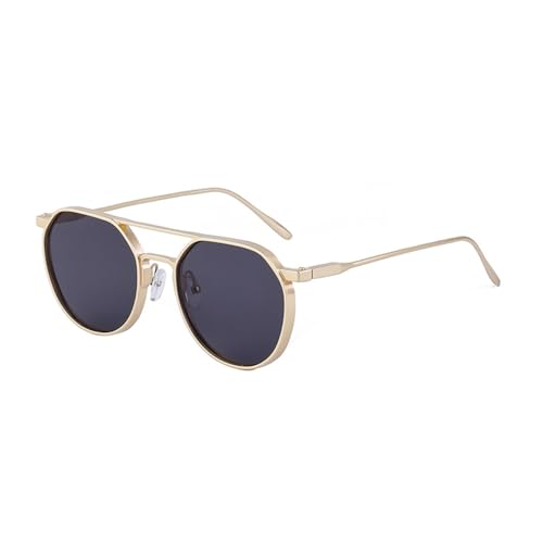SPOAVGYZ Round Sunglasses for Men Metal Frame Retro Sunglasses Uv400 Male Driving von SPOAVGYZ
