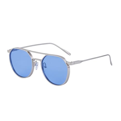 SPOAVGYZ Round Sunglasses for Men Metal Frame Retro Sunglasses Uv400 Male Driving von SPOAVGYZ
