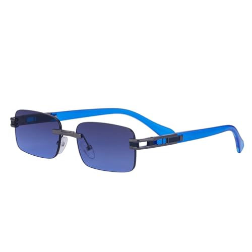 SPOAVGYZ Small Rectangular Rimless Sunglasses for Men Frameless Sunglasses Shades Glasses,C5 Blue SPOAVGYZ Small Rectangular Rimless Sunglasses for Men Frameless Sunglasses Shades Glasses,C5 Blue von SPOAVGYZ