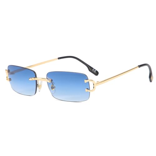 SPOAVGYZ Vintage Square Rimless Sunglasses Women Small Rectangular Gradient Sunglasses von SPOAVGYZ