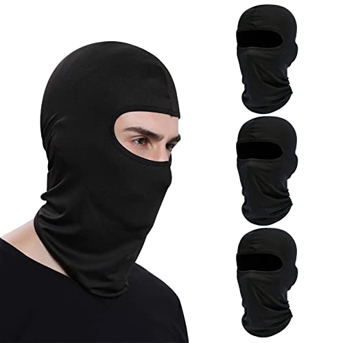 SPOKKI 4 Stück Sturmhaube Balaclavas Gesichtsmaske Schwarz Skimaske Motorrad Sturmhaube UV Schutz Sturmmaske MTB Full Coverage für Frauen Männer Outdoor Sport Winter Sommer (4 Schwarz) von SPOKKI