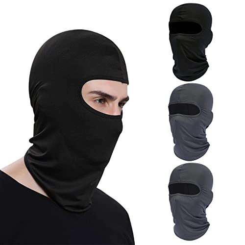 SPOKKI 4 Stück Sturmhaube Balaclavas Gesichtsmaske Schwarz und Grau Skimaske Motorrad Sturmhaube UV Schutz Sturmmaske MTB Full Coverage für Frauen Männer Outdoor Sport Winter Sommer (2Schwarz+2Grau) von SPOKKI