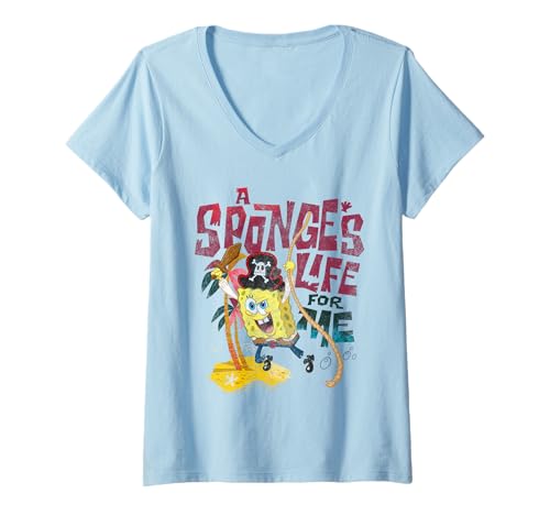 Damen Spongebob Movie (2025) A Sponge's Life T-Shirt mit V-Ausschnitt von SpongeBob SquarePants