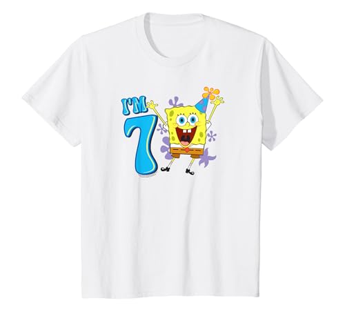 Kinder SpongeBob SquarePants Birthday Hat, I'm 7 T-Shirt von SPONGEBOB SQUAREPANTS