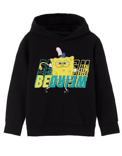 SPONGEBOB SQUAREPANTS Be Weird Boys Black Hoodie | Unleash Your Inner Weird with This Sponge Bob-Square Pants Hooded Jumper - Celebrate Your Unique Style with This Iconic Boys' Sweatshirt von SPONGEBOB SQUAREPANTS