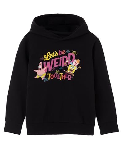 SPONGEBOB SQUAREPANTS Let's Be Weird Together Girls Black Hoodie | Share The Joy & Embrace Quirkiness with This Girls' Hooded Jumper Featuring Spongebob, Patrick, and Gary The Snail von SPONGEBOB SQUAREPANTS