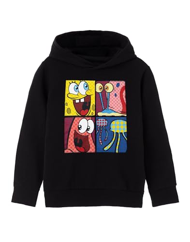 Spongebob Squarepants Pop Art Kids Black Hoodie | Add a Splash of Color to Your Child's Wardrobe - Dive into Fun with Spongebob, Patrick, and Gary The Snail in This Kids' Hooded Jumper von SPONGEBOB SQUAREPANTS