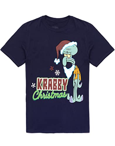 Spongebob Squarepants Squidward Christmas T-Shirt Herren Erwachsene Top L von SPONGEBOB SQUAREPANTS