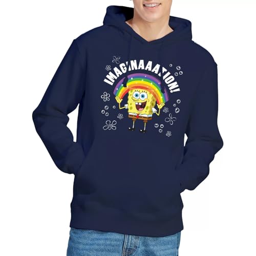 SPONGEBOB SQUAREPANTS Unisex Spongebob Imagination Hoodie Kapuzenpullover, Navy, L von SPONGEBOB SQUAREPANTS