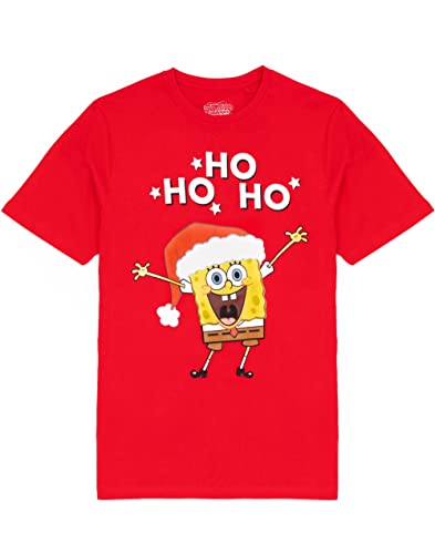 Spongebob Squarepants Weihnachten T-Shirt Herren Erwachsene Rot Festlichste XL von SPONGEBOB SQUAREPANTS