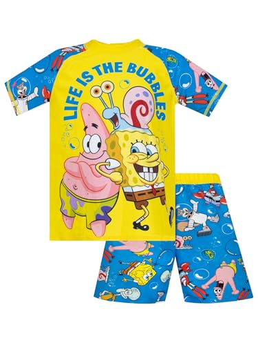 Spongebob Schwimmanzug | Spongebob Und Patrick Badeanzug Jungen | Badeanzüge Kinder | Gelb 128 von SPONGEBOB SQUAREPANTS