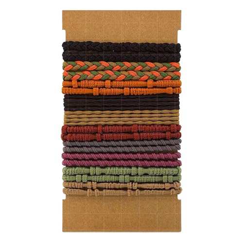 SPONGL Haargummis, modische Styles, elastische Haargummis, 20 Stück, stabile Stretch-Pferdeschwanz-Halter für Damen und Mädchen mit dünnem oder lockigem Haar von SPONGL