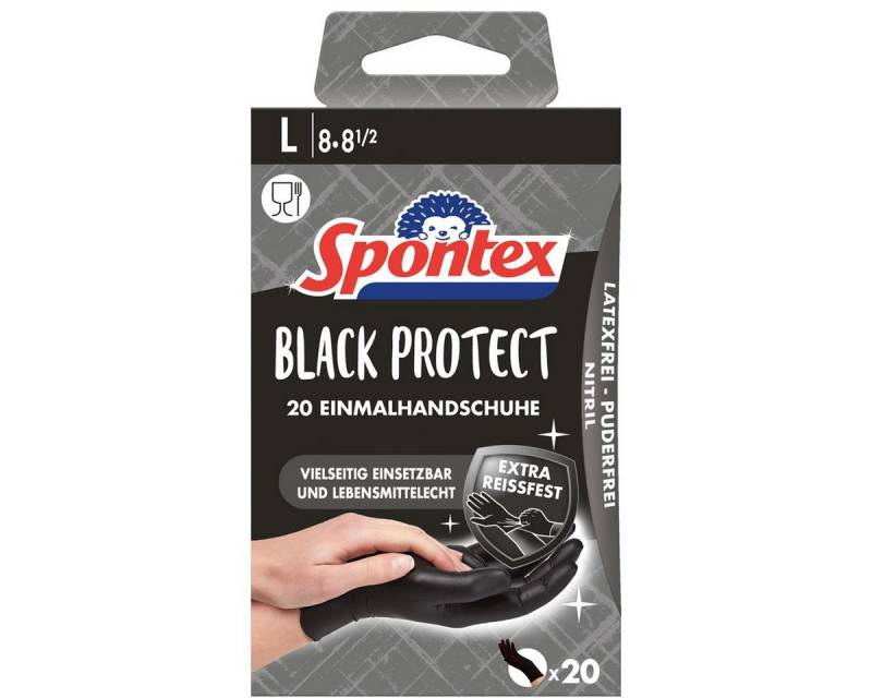 SPONTEX Latexhandschuhe Spontex Handschuh Black Protect 12969088 Gr.08 sw 20St. von SPONTEX