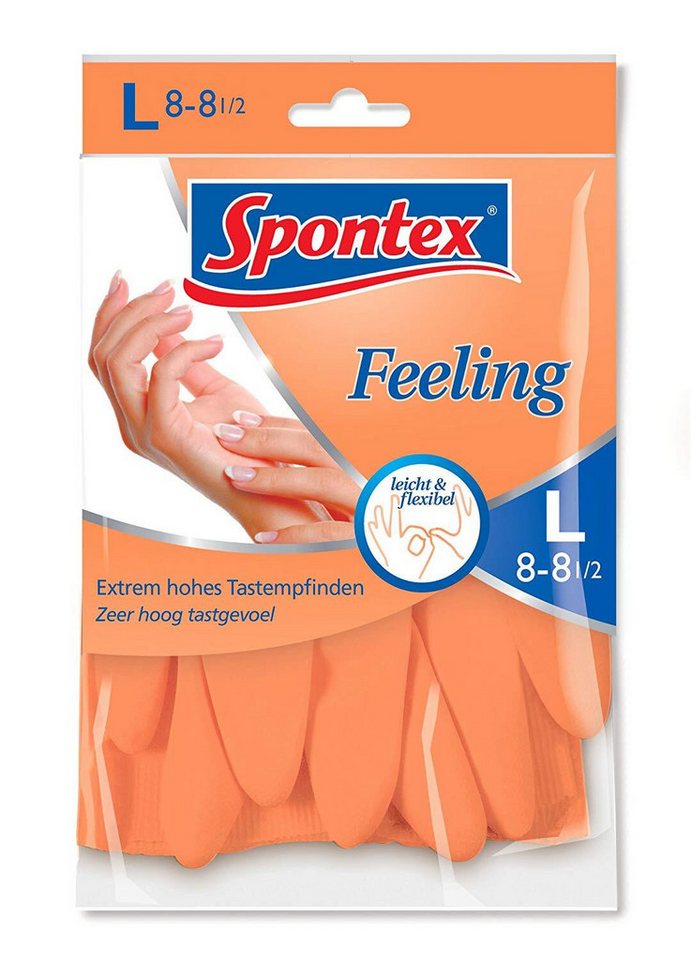 SPONTEX Latexhandschuhe Handschuh Feeling Größe L (1-St) von SPONTEX