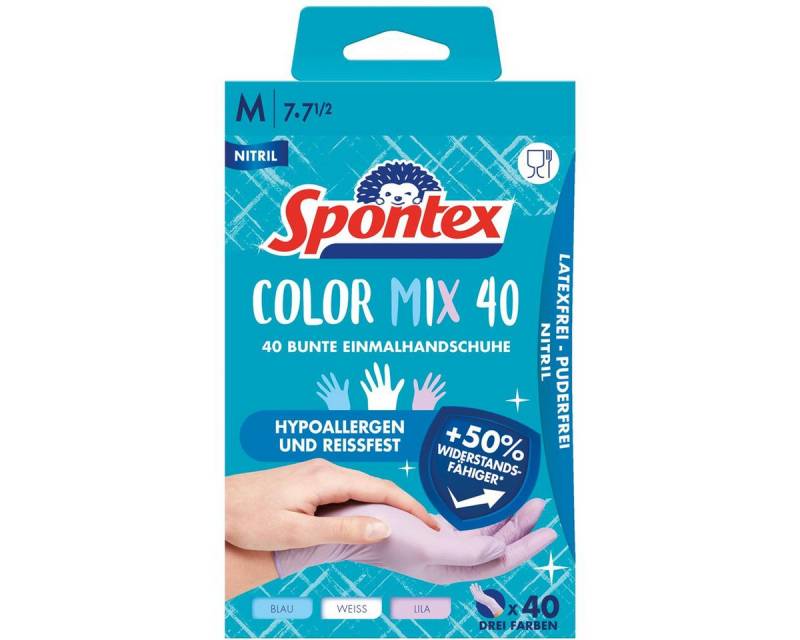 SPONTEX Latexhandschuhe Spontex Handschuh Colormix 12979157 Gr.07 sort. 40St. von SPONTEX