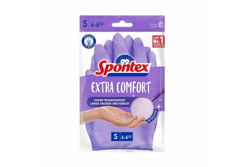 SPONTEX Latexhandschuhe Haushaltshandschuhe Extra Comfort - Spülhandschuhe griffsicher (Spar-Set) von SPONTEX
