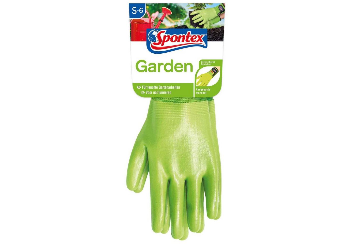 SPONTEX Nitril-Handschuhe Spontex Gartenhandschuhe Damenhandschuh, Gartenarbeit, Klettverschluss (Spar-Set) von SPONTEX