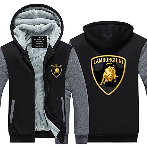 SPONYBORTY Herren Dick Plus Samt Hoodie Lambo.RGhi.NI Zip Casual Warme Kapuzen Jacke Sweatshirt Sport/A/M von SPONYBORTY