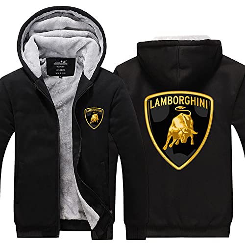 SPONYBORTY Herren Dick Plus Samt Hoodie Lambo.RGhi.NI Zip Casual Warme Kapuzen Jacke Sweatshirt Sport/B/S von SPONYBORTY