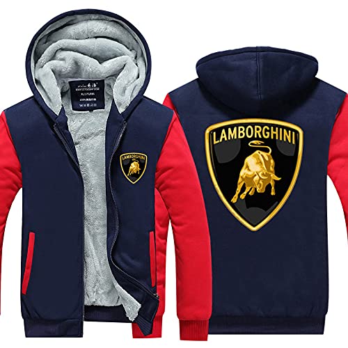 SPONYBORTY Herren Dick Plus Samt Hoodie Lambo.RGhi.NI Zip Casual Warme Kapuzen Jacke Sweatshirt Sport/D/L von SPONYBORTY