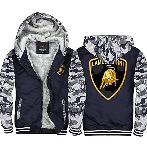 SPONYBORTY Herren Dick Plus Samt Hoodie Lambo.RGhi.NI Zip Casual Warme Kapuzen Jacke Sweatshirt Sport/E/S von SPONYBORTY