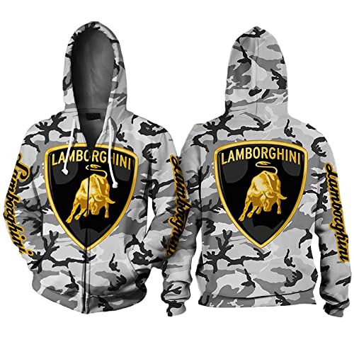 SPONYBORTY Herren Hoodie Pullover T-Shirt Jacke Lambo.RGhi.NI 3D Full Print Strickjacke Reißverschluss Unisex Casual Baseball Unisex Pullover Klassisches Sporttop Mantel/A/XL von SPONYBORTY