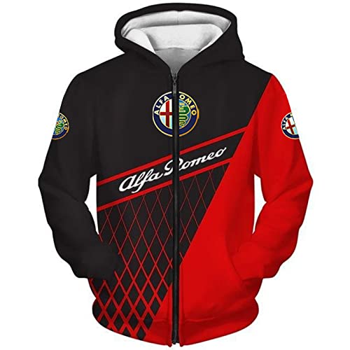 SPONYBORTY Herren-Hoodies für Alfa-Romeo 3D-Druck Lässige Kapuzenpullover Pullover Sweatshirts Tops Lässig/E/XXL von SPONYBORTY