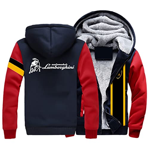 SPONYBORTY Herren Lambo.RGhi.NI 3D-Gedruckter Hoodie Plus samtgepolsterter Kapuzenpullover Mode Sport Baseball Uniform Strickjacke Reißverschluss Manteljacke Passen/D/XXL von SPONYBORTY