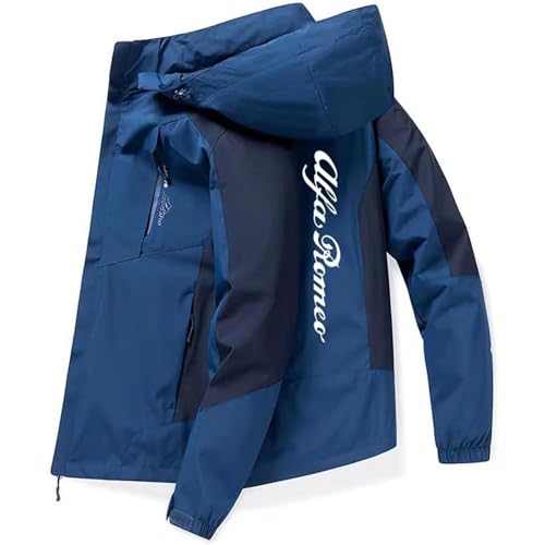 SPONYBORTY Herrenjacke Alfa-RoMeo wasserdichtes Kapuzen-Sweatshirt winddichter Outdoor-Mantel Sportbekleidung locker/B/M von SPONYBORTY